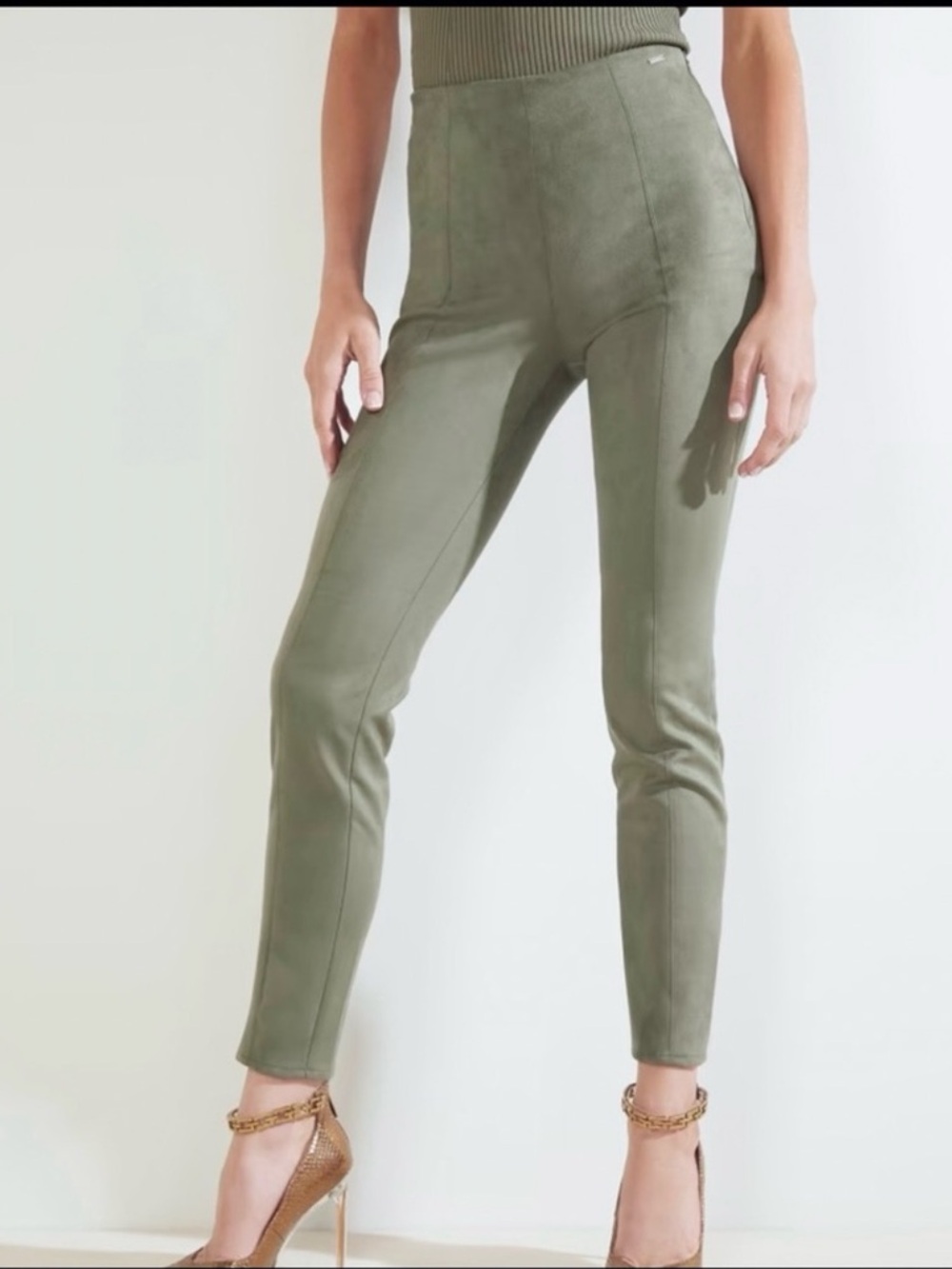 NWT Guess Faux Suede Baja Palm Leggings